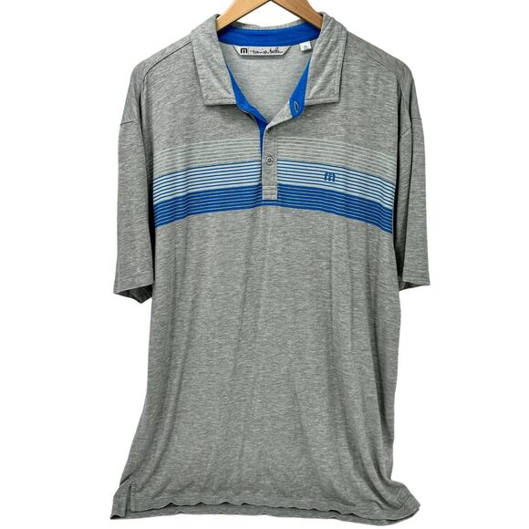 Travis Mathew Polo Shirt Mens XXL SOFT Gray Blue Short Sleeve Golf Classic - Picture 1 of 9